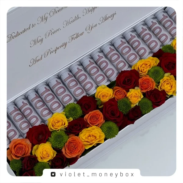 باکس دلار با گل طبیعی – کد 05