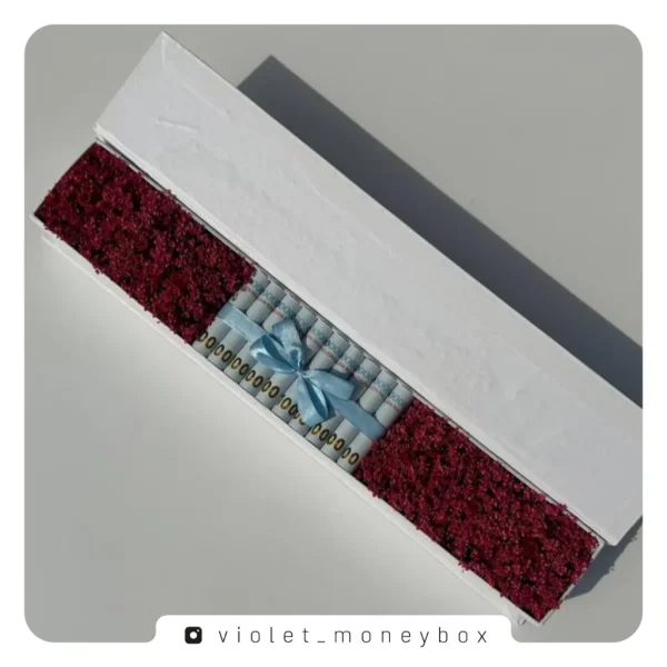 باکس پول کادویی با گل خشک – کد 02